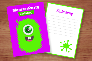 Monster-Einladungskarte für die Party selbst basteln